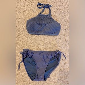 Xhilaration brand high neck bikini. Crochet detailing